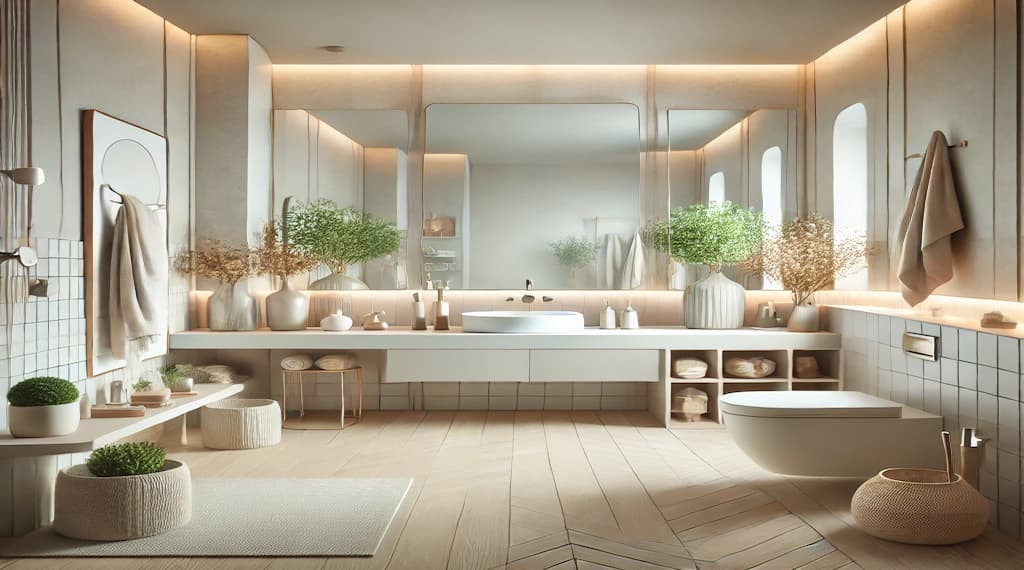 Bathroom Features Soft Colors