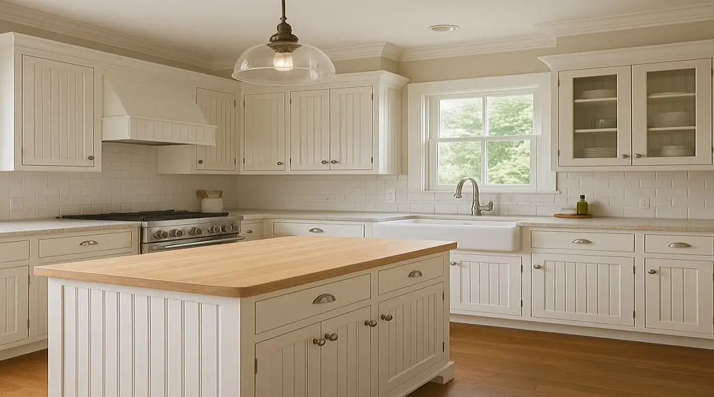 Beadboard Cabinets In A Modern Kitchen