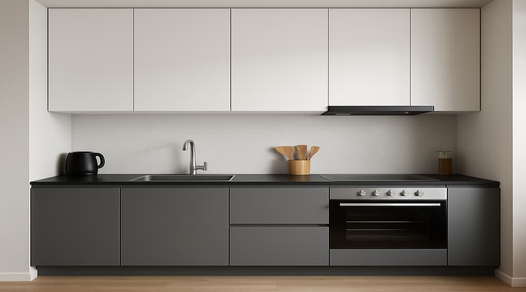 Flat Cabinets in a Modern Kitchen