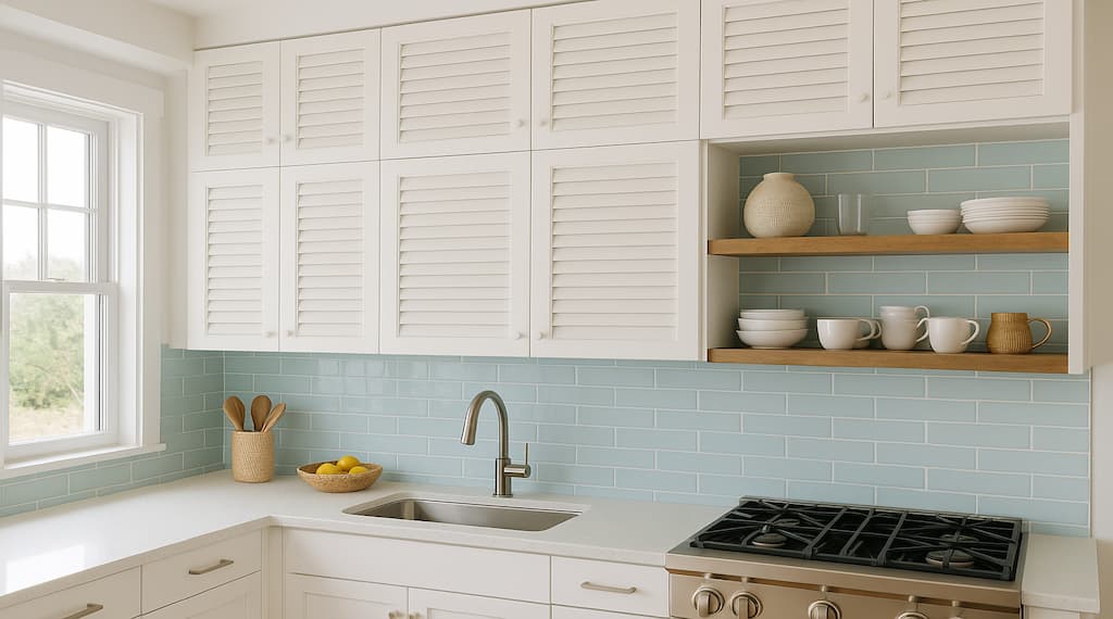 Louvered Cabinets in Coastal Kitchens